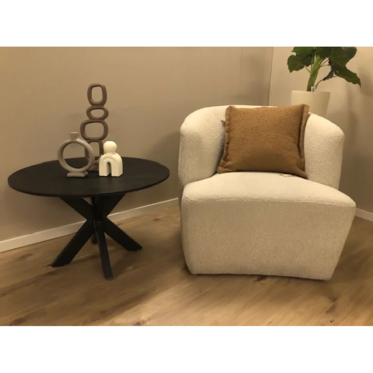 ronde bijzettafel mango 70cm diameter zwart sfeerfoto