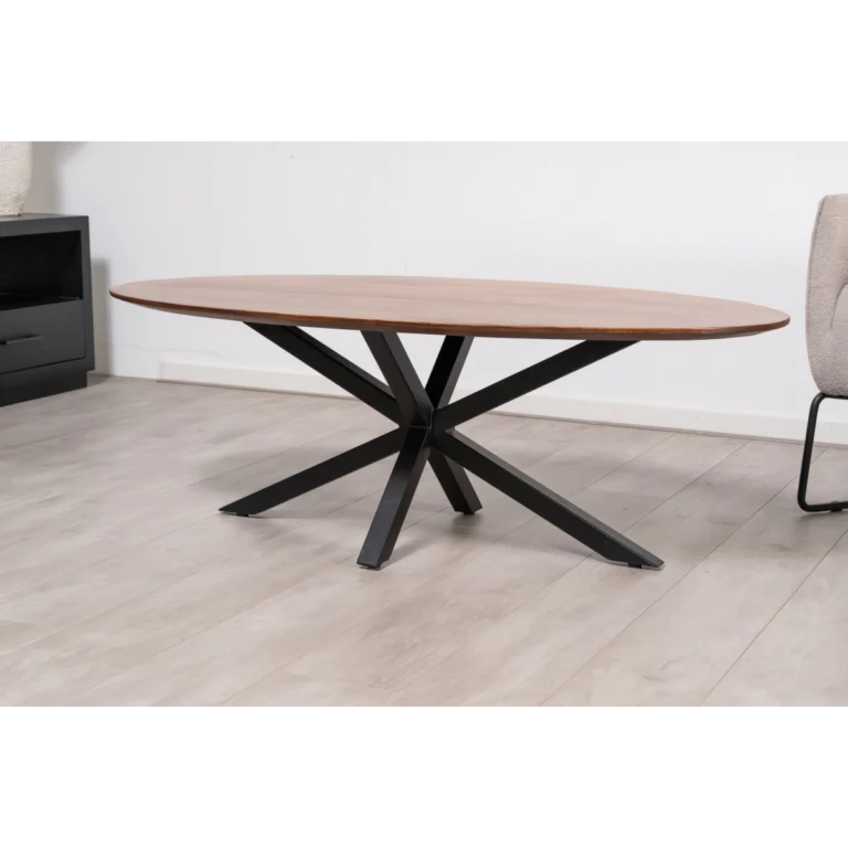 salontafel 130x70 cm ovaal bruin