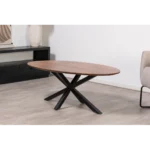 salontafel 130x70 cm ovaal bruin sfeerfoto