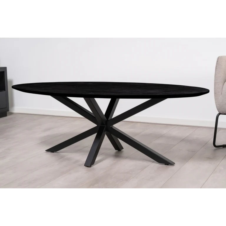salontafel 130x70 cm ovaal zwart 1