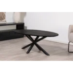 salontafel 130x70 cm ovaal zwart 2
