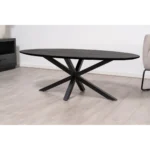 salontafel 130x70 cm ovaal zwart 3