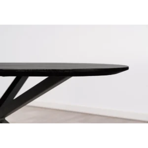 salontafel 130x70 cm ovaal zwart zijkant blad