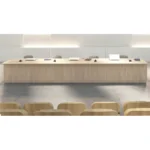 receptiebalie zwart als ontvangst tafel 100cm diep eiken