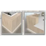 receptiebalie zwart in de kleur eik detail