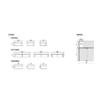 receptiebalie zwart schets met maatvoeringen