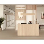 receptiebalie zwart sfeerfoto balie in maple