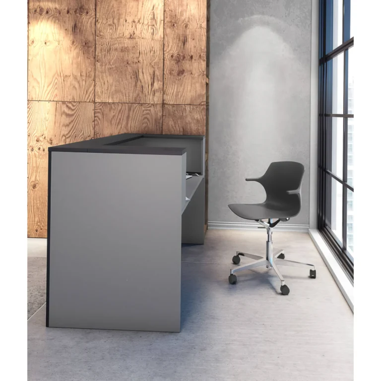 receptiebalie zwart zijaanzicht in grafiet